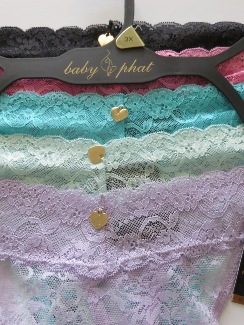 (#141) 5-pack baby phat Luxe Lace Thong underwear panties